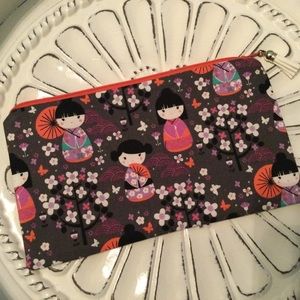 HandMade Asian Inspired Zippered Bag Toiletry Bag Gift Bag